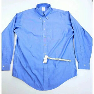 Brooks Brothers Size 16-35 Men's Blue Traditional Fit Non Iron All Cotton Shirt